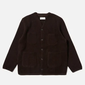 BROWN WOOL FLEECE CARDIGAN / UNIVERSAL WORKS