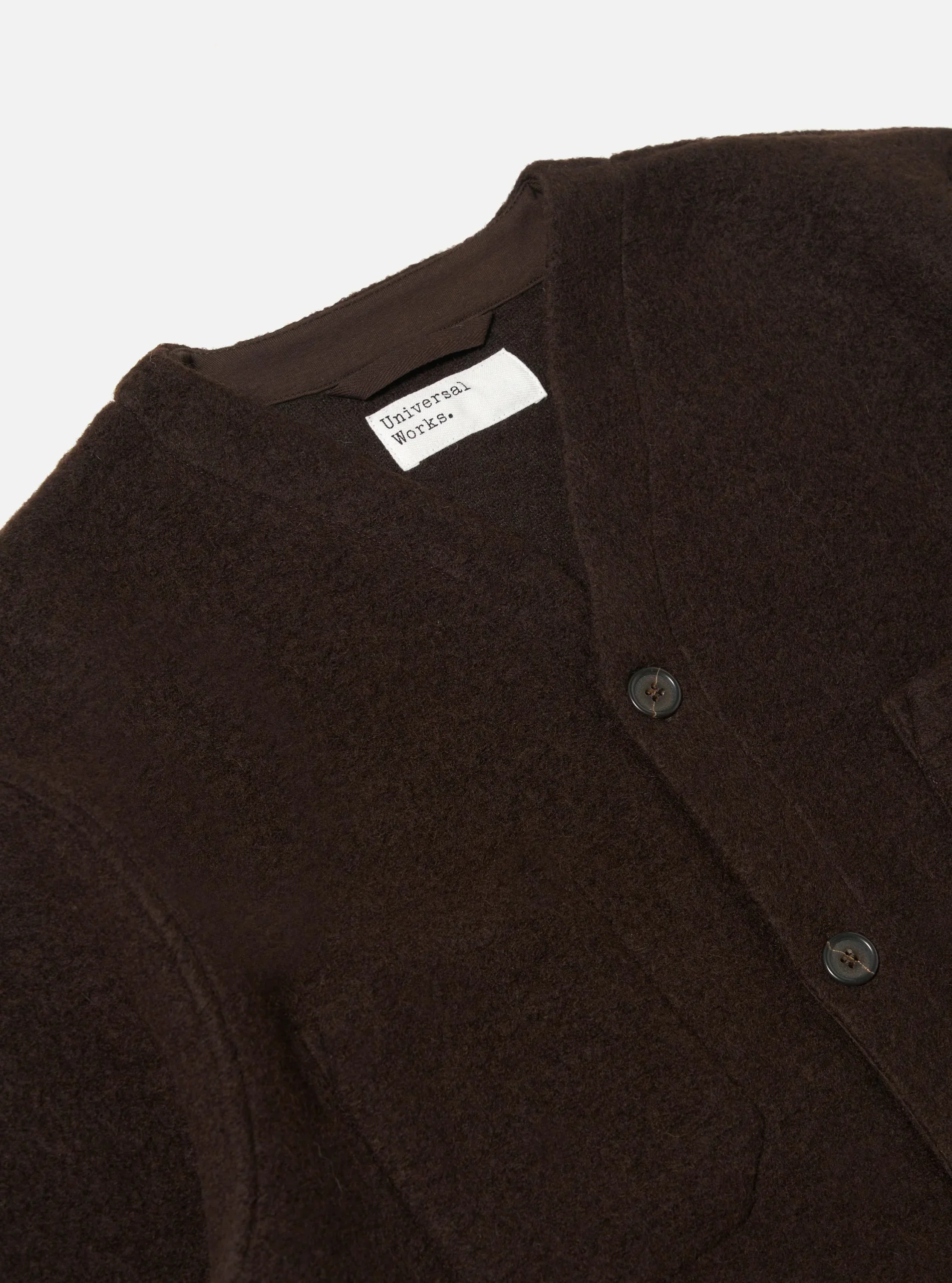 BROWN WOOL FLEECE CARDIGAN / UNIVERSAL WORKS – Image 5