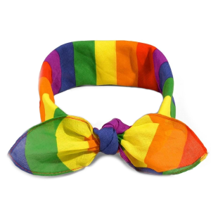 Bandeau pour cheveux LGBT à imprimé rayures arc-en-ciel