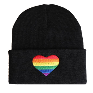 Bonnet LGBT coeur arc-en-ciel