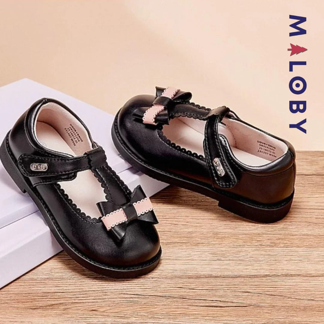 Babies à nœud enfant fille - Noir – Image 2