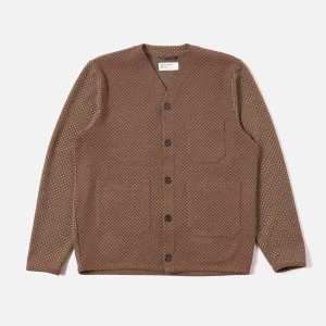 CARDIGAN COTTON MIX FLEECE BROWN / UNIVERSAL WORKS