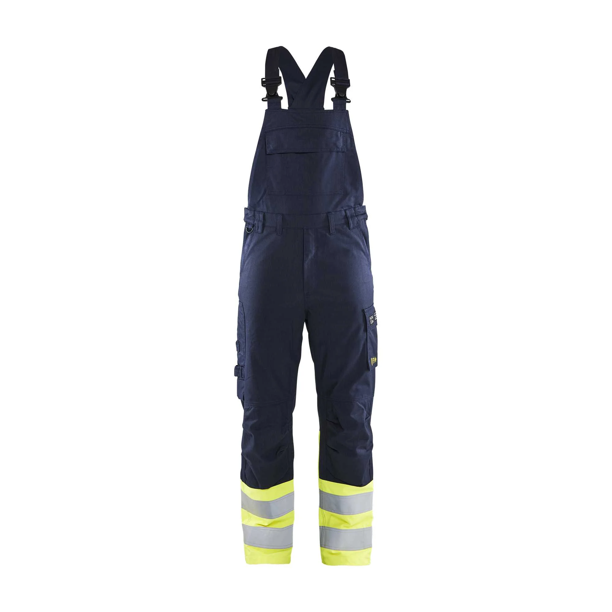 BLAKLADER 26051519 Inherent Steel Bib Trousers Hi Vis Reflective Work Bib Trousers Men - flame resistant