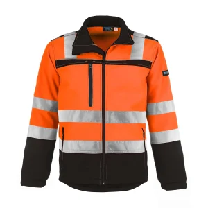TMG Night Reflex Hi Vis Reflective Softshell Work Jacket MEN Safety Jacket - Waterproof