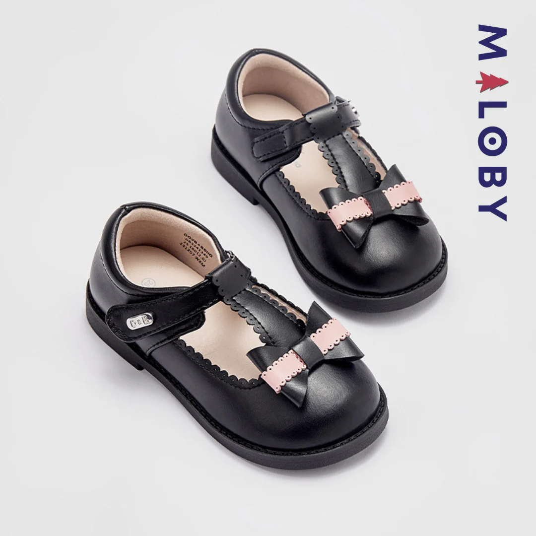 Babies à nœud enfant fille - Noir – Image 7