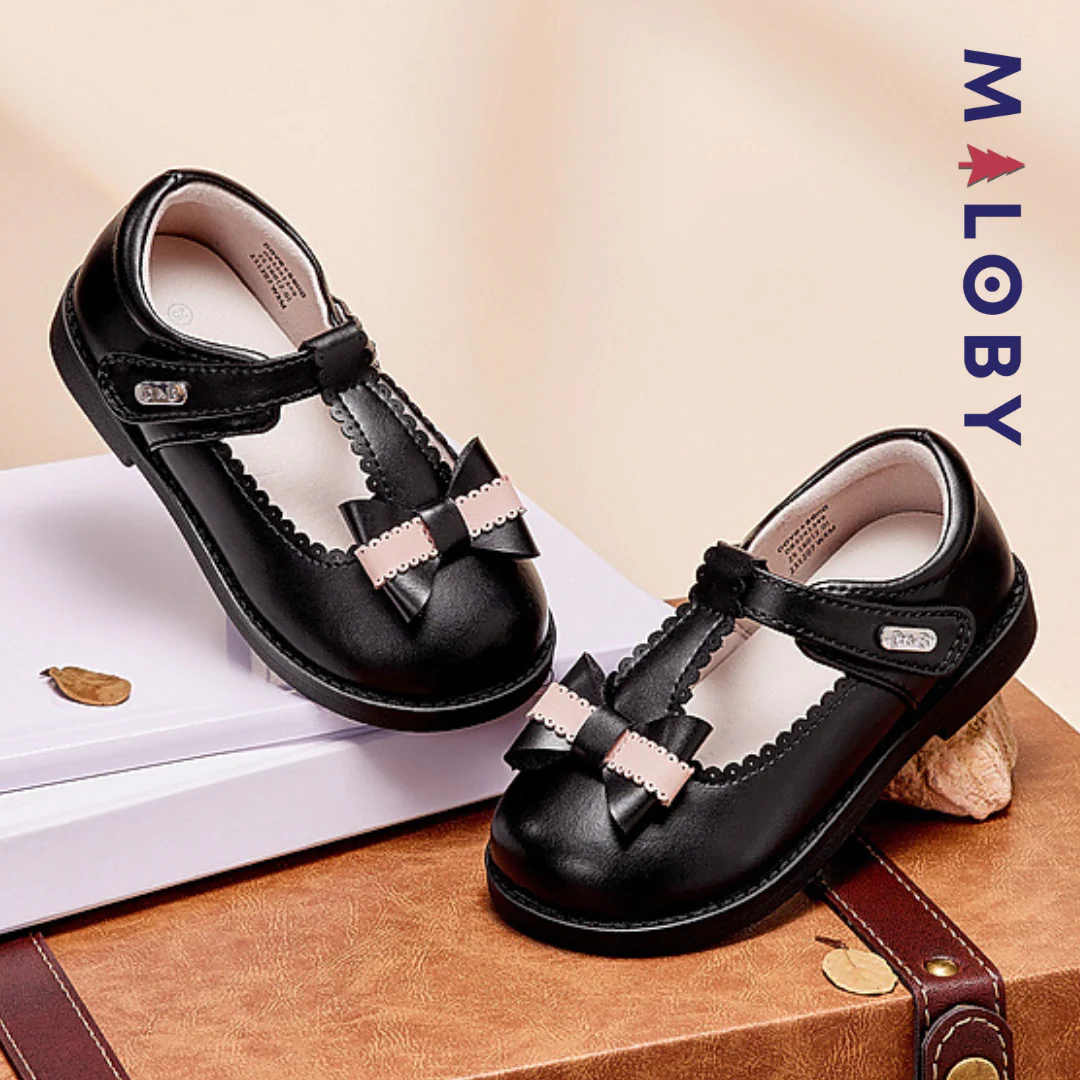 Babies à nœud enfant fille - Noir – Image 3