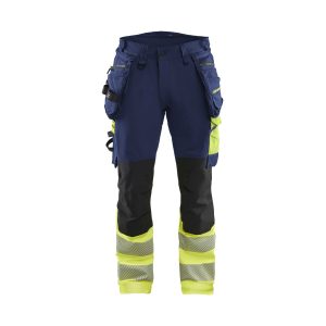 BLAKLADER 11251648 Hi Vis Trousers 4 Way Stretch Hi Vis Reflective Work Trousers Men - Double Weave