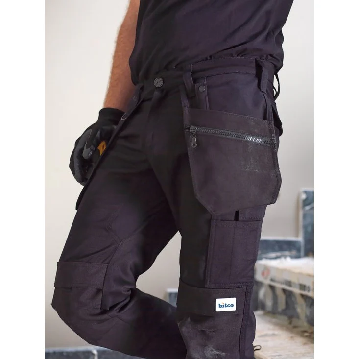 BITCO SAUER Stretch Water Repellent Work Trousers Men - CORDURA® Reinforced Knees – Image 8