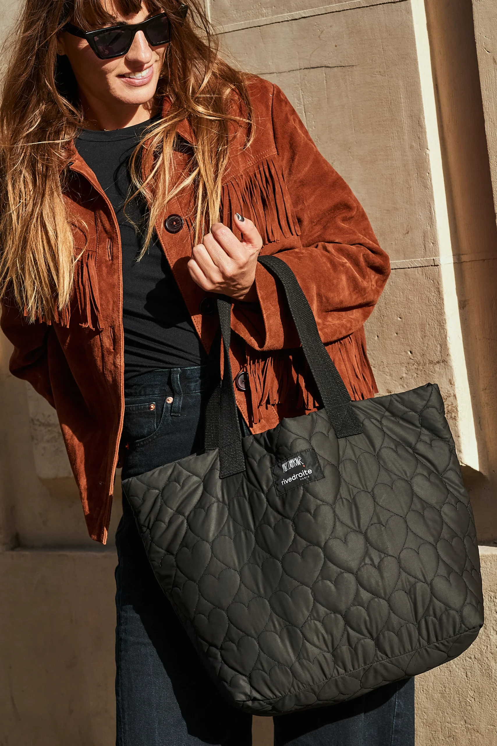 Cabas Allez l'Amour - Nylon Upcyclé Noir – Image 2