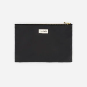 Barbette Medium la pochette - Coton recyclé ciré Noir