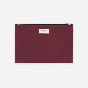 Barbette Medium la pochette - Coton recyclé ciré Rouge Betterave