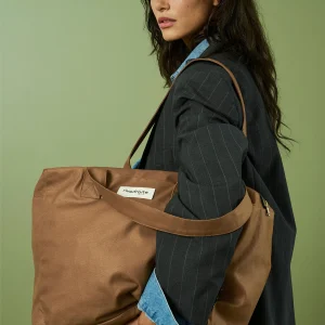 Célestins le sac 24 heures - Coton recyclé ciré Marron Noisette