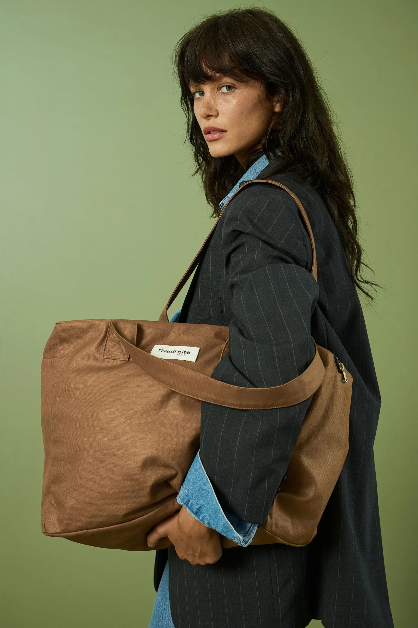 Célestins le sac 24 heures - Coton recyclé ciré Marron Noisette