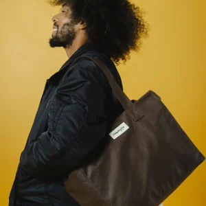 Célestins le sac 24 heures - Coton recyclé ciré Marron Chocolat