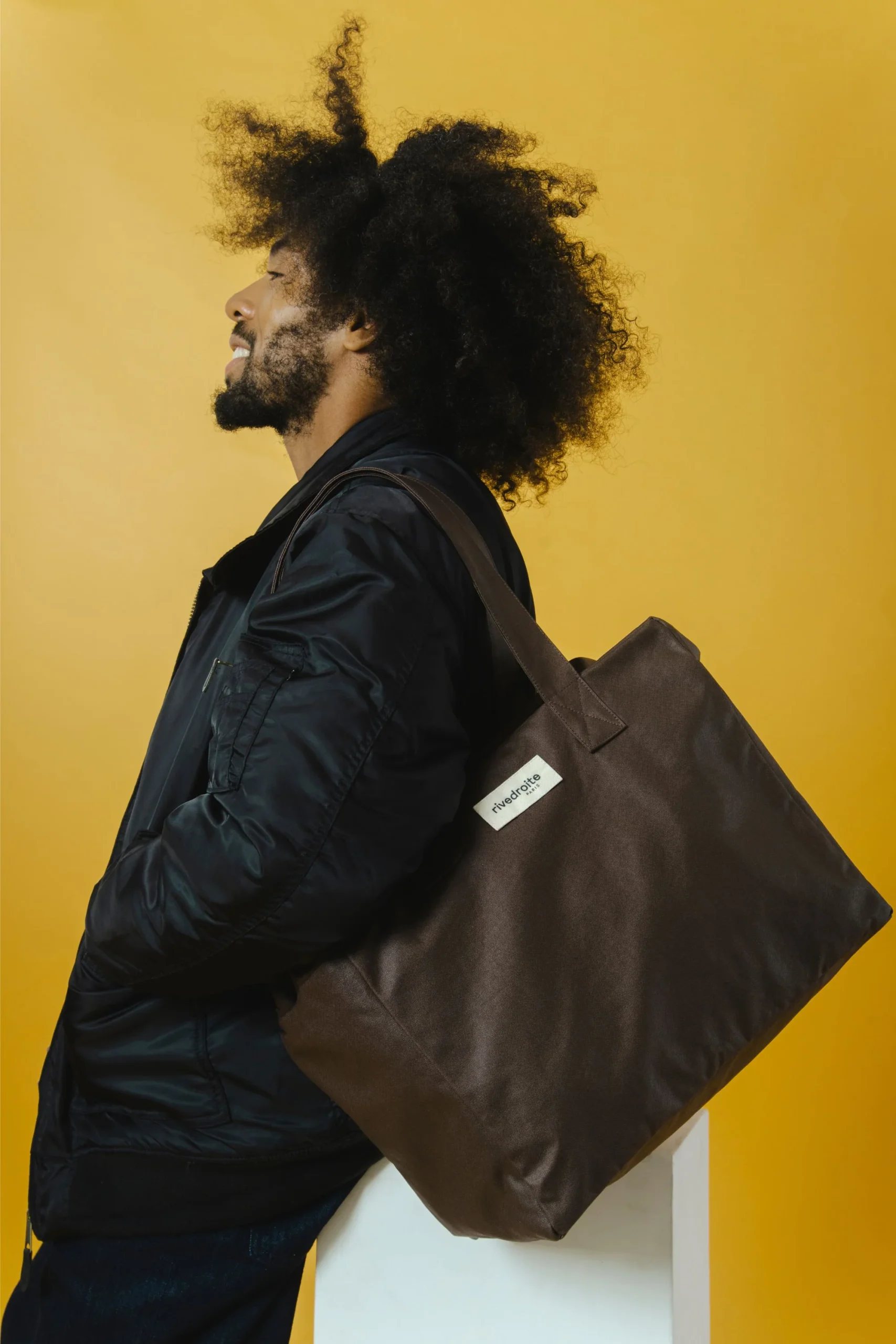 Célestins le sac 24 heures - Coton recyclé ciré Marron Chocolat