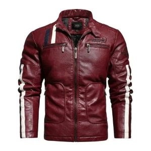 Blouson cuir rouge homme vintage
