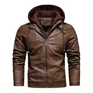 Blouson en cuir homme avec capuche – KINGS