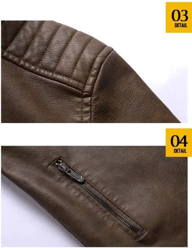 Blouson en cuir homme avec capuche – KINGS – Image 8