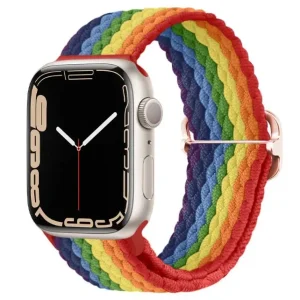 Bracelet Apple Watch Arc en Ciel Tressé