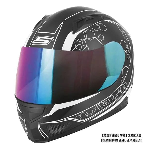 Casque de Moto Noir et Blanc Femme – S448 GRAPHIC – Image 4