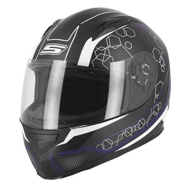 Casque Integral Moto Femme – S448 Noir et bleu – Image 3