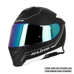 Casque Modulable Double écran Noir et blanc MAT | SLine550
