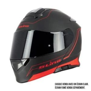 Casque Modulable Double écran Noir et Rouge MAT | SLine550