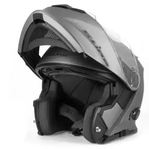 Casque moto bluetooth – Gris Titanium