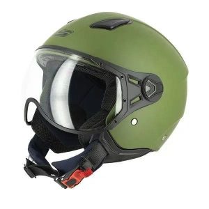 Casque moto Jet S779 LEOV – Vert armé Mat