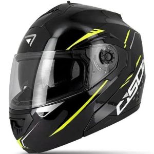 Casque moto modulable – Noir/Jaune S520