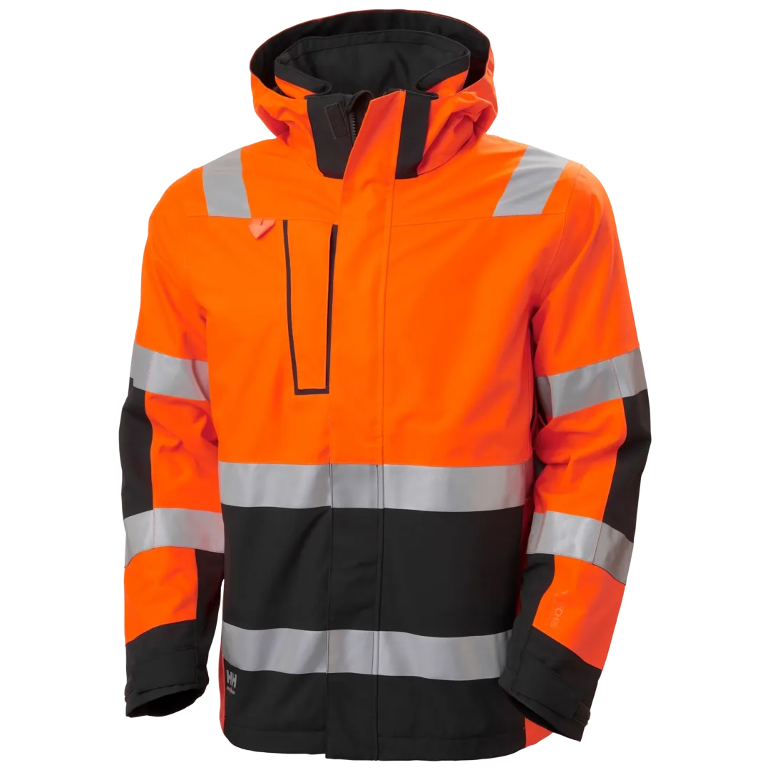 HELLY HANSEN ALNA 2.0 SHELL JACKET 71195 Hi Vis Reflective Work MEN Safety Jacket - Waterproof – Image 8