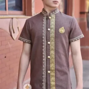Chemise d'été vintage thaïlandaise pour hommes