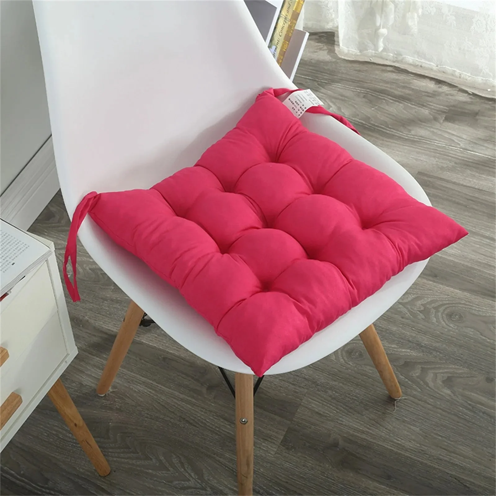 Coussin de chaise en polymères carrés en coton doux et rembourré – Image 4