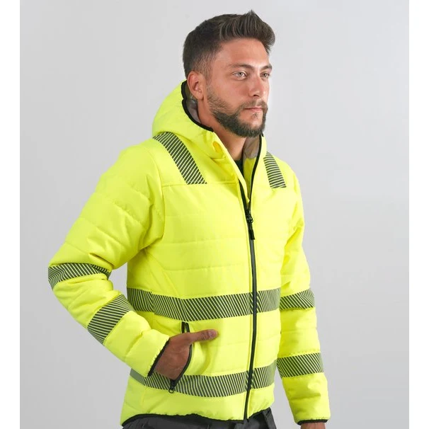 BITCO BTC36 High Vis Waterproof Work Jacket Men - reflective safety strips