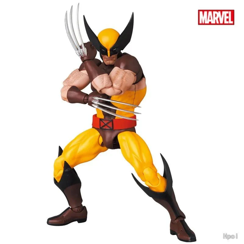 Figurine d'action Mafex de Wolverine en costume marron