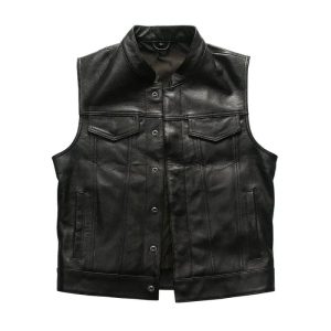 Gilet cuir biker SOA