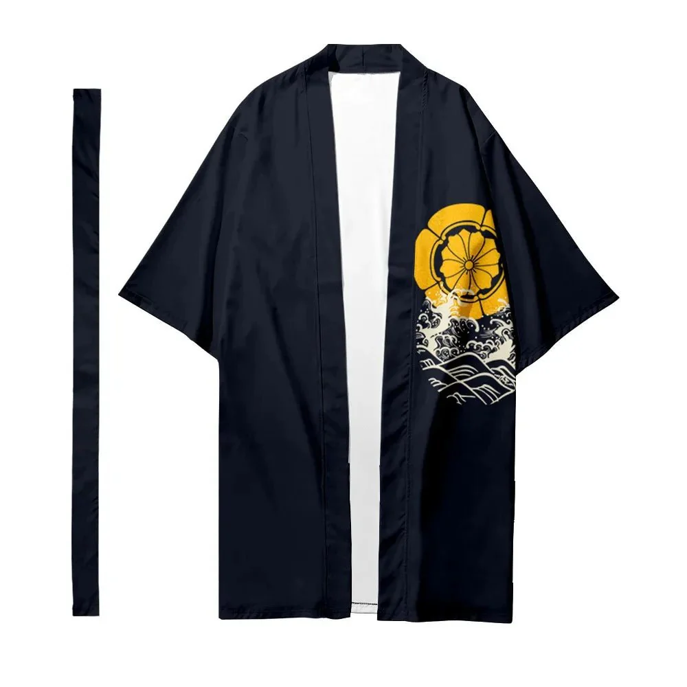 Kimono cardigan japonais long pour hommes et femmes – Image 3