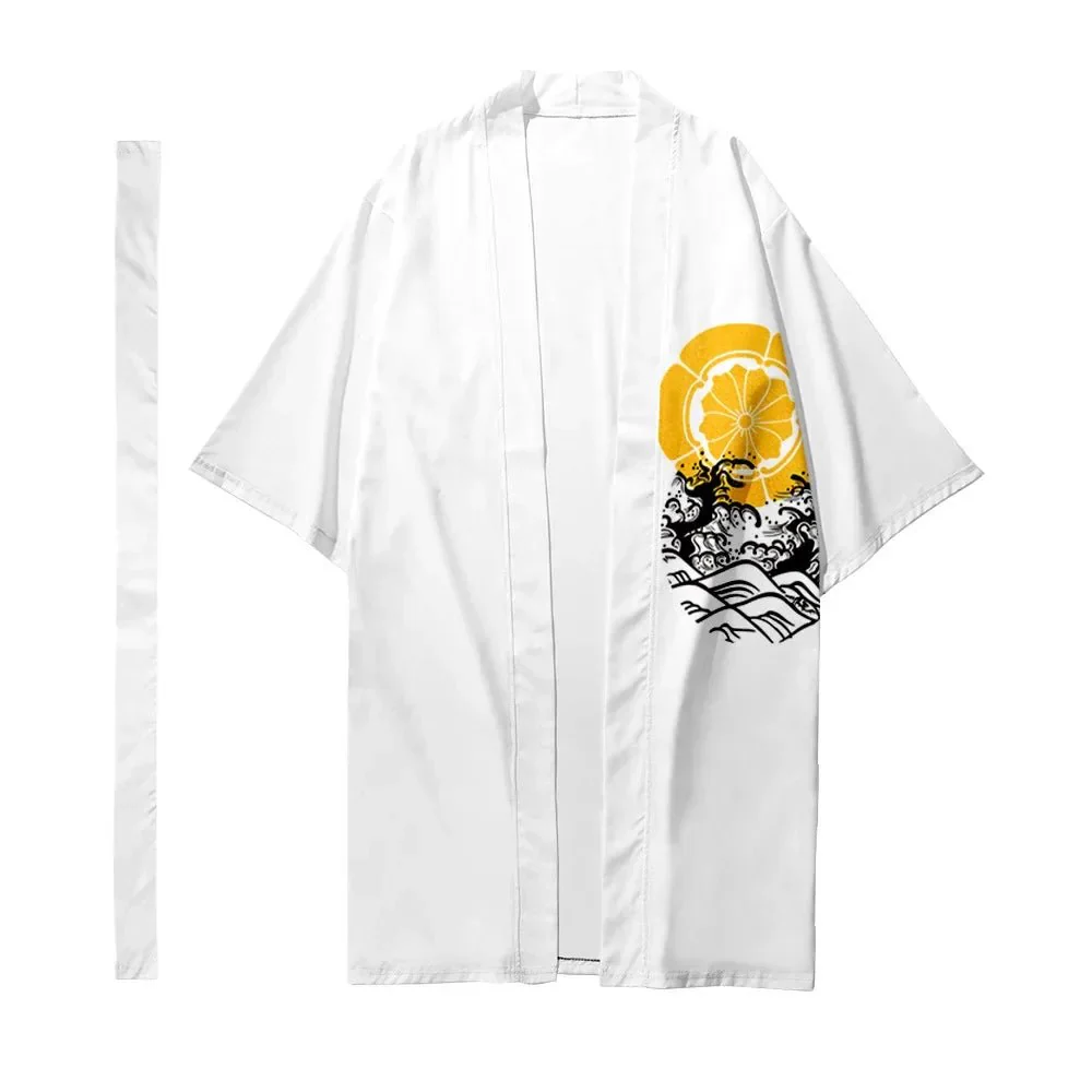 Kimono cardigan japonais long pour hommes et femmes – Image 5