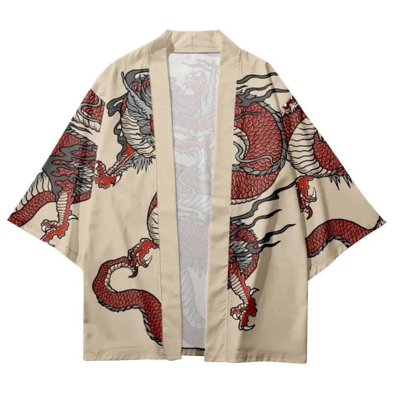 Kimono cardigan japonais traditionnel à motif dragon – Image 6