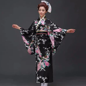 Kimono Yukata avec Obi pour Femme – Image 2