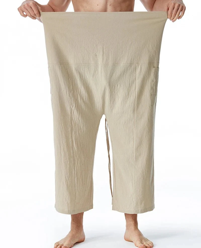 Pantalon de yoga en coton imitation lin pour hommes et femmes – Image 9