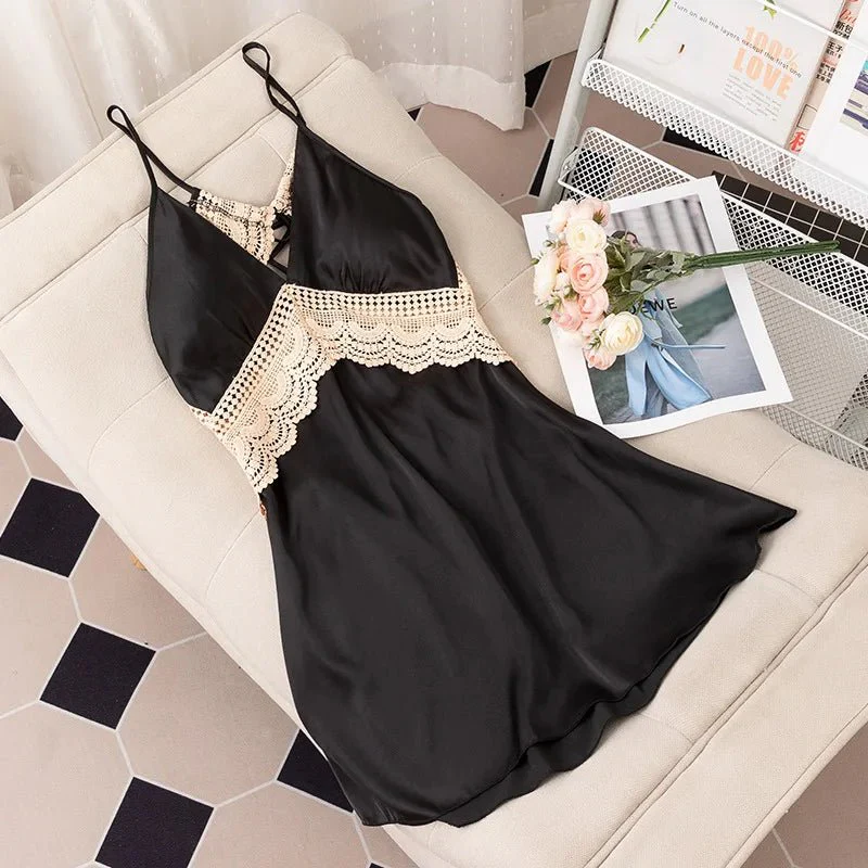 Peignoir Kimono en Satin et Dentelle pour Femme – Image 8