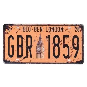 Plaque immatriculation Américain Vintage