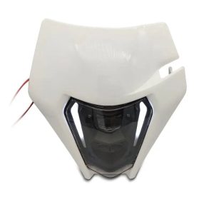 Projecteur LED moto + plaque Enduro Offroad blanc