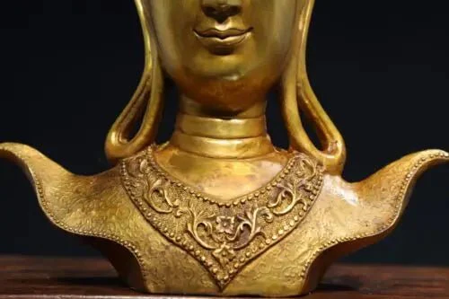 Statue de tête de Bouddha thaïlandais en bronze : Avalokitesvara – Image 3