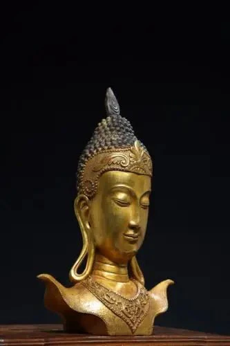 Statue de tête de Bouddha thaïlandais en bronze : Avalokitesvara – Image 7