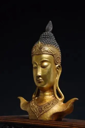 Statue de tête de Bouddha thaïlandais en bronze : Avalokitesvara – Image 4