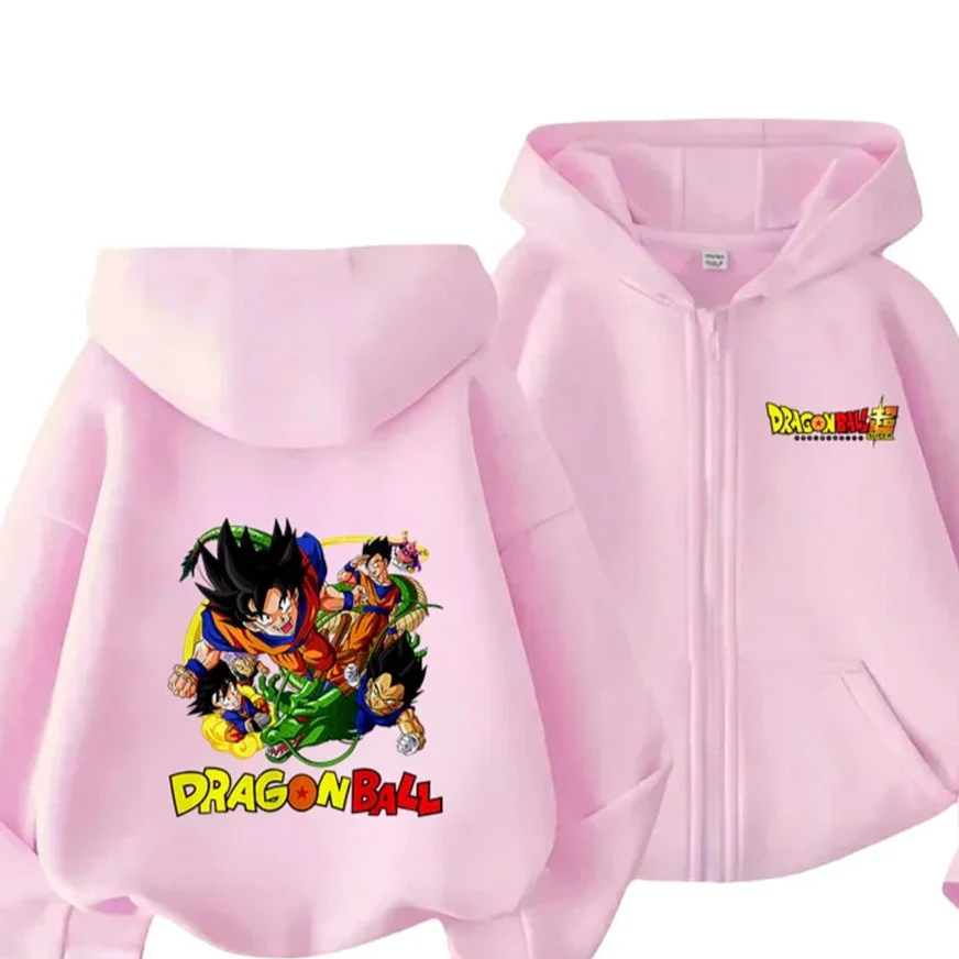 Sweatshirt rose à capuche Dragon Ball – Image 3