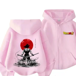 Sweatshirt rose à capuche Dragon Ball
