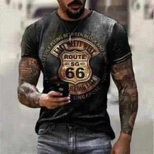 T-shirt homme biker Route 66
